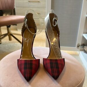 Brand New Jessica Simpson Red and Black Stiletto Heels